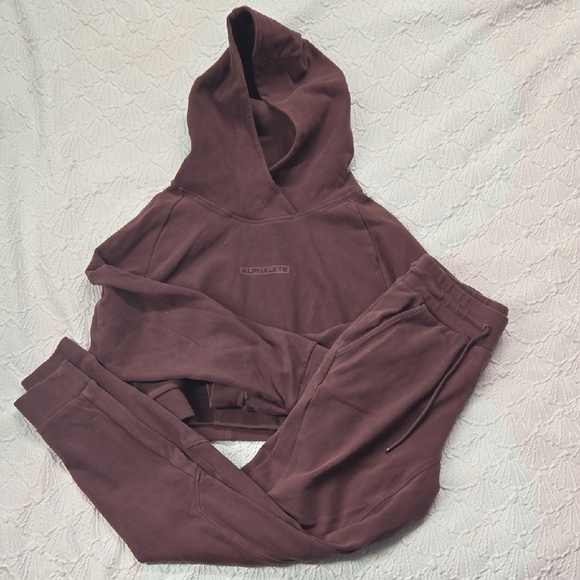 Alphalete Pants - Alphalete Burgundy Identity Jogger Set